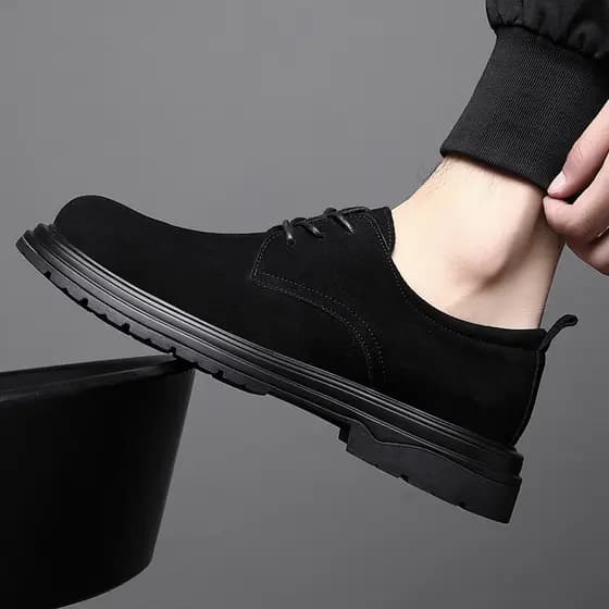Outono inverno novo estilo Martin botas de couro genuíno moda masculina Mid-Cut botas curtas velo botas de couro quente