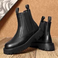 Inverno novo estilo Chelsea botas masculinas de sola grossa aumentada respirável sapatos de couro de alta qualidade esti