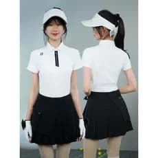 Verão golfe tênis de manga curta feminino saia plissada terno feminino fino-ajuste estiramento topo feminino golfe roupa