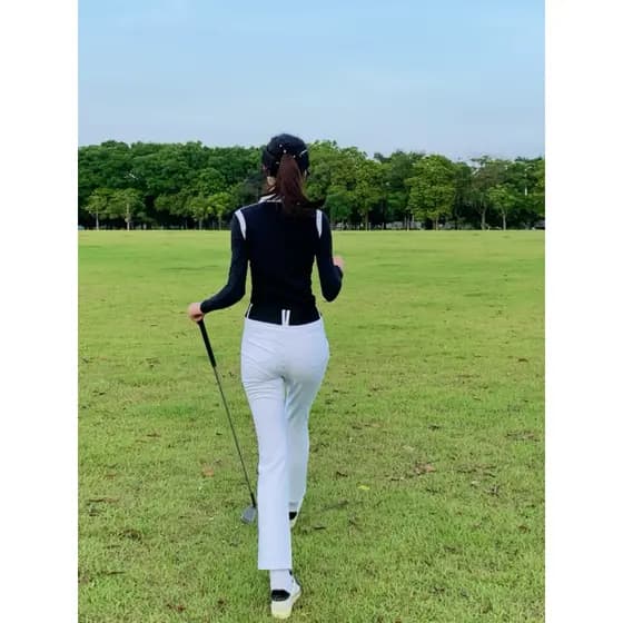 Primavera verão cintura alta roupas femininas de golfe calças de lã calças de bola femininas calças femininas roupas de