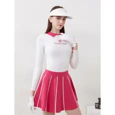 Outono inverno tênis de golfe saia de manga comprida feminino malhas terno feminino golfe fino-ajuste estiramento topo f