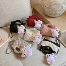 Xiaoxiang estilo nicho bebê menina moda portátil saco do mensageiro Mini contraste cor diamante crianças mudança de arma