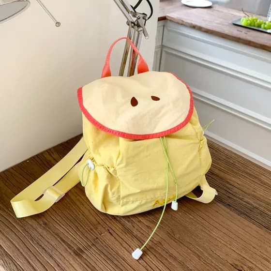 Crianças pequena mochila ultra-leve dos desenhos animados frutas Casual lona mochila meninos meninas passeio ultra-leve