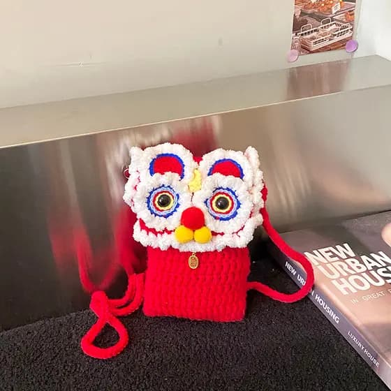 Moda novo estilo produtos acabados infantis saco de despertar de leão saco de lã pequeno tigre saco Diagonal infantil sa