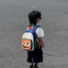 Menina dos desenhos animados contraste cor saco de escola passeio moda crianças bonito Casual mochila dos desenhos anima