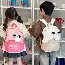 Crianças jardim de infância mochila meninos meninas Ultra-leve letras contraste cor mochila estilo coreano leve passeio