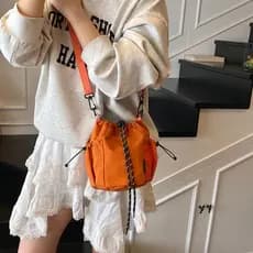 Novo balde saco do mensageiro moda verão Ultra-leve portátil meninos meninas portátil bolsa de ombro cor sólida crianças