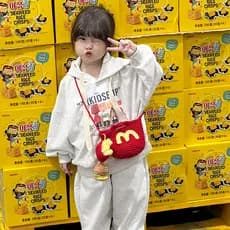 Crianças McDonald's bonito saco do telefone móvel na moda presente das crianças crochê lã mensageiro saco acabado bonito