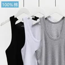 [100 algodão puro] colete de algodão masculino respirável confortável suor colete obstáculos esportes magro-ajuste camis