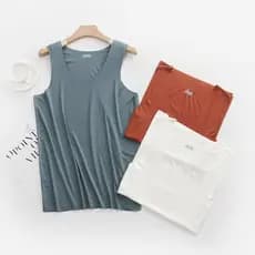 Modal colete de fibra de Viscose verão estilo fino sem costura masculino em torno do pescoço ombro estreito alta elástic