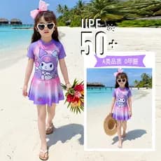 Meninas maiô de uma peça Kuromi médio pequeno crianças meninas maiô bonito bebê verão beira-mar praia maiô terno