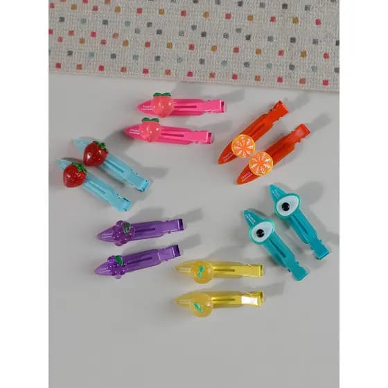 Crianças acessórios de cabelo dos desenhos animados frutas grampo de cabelo meninas acessórios de cabelo não machucam o