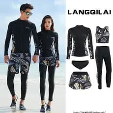 Calças de manga comprida masculinas maiô Split medusa terno casal mergulho terno surf terno Wetsuit feminino novo estilo