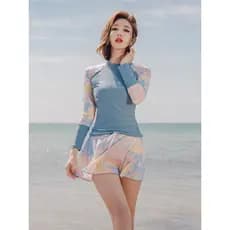 Langrai protetor solar maiô feminino divisão Boxer saia estilo mais magro olhar esportes surf terno conservador estudant