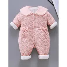 Roupas de bebê menina de um ano primavera outono algodão fino Floral estilo ocidental macacão de bebê recém-nascido outo