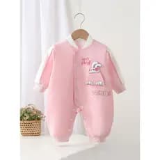 Pequeno mês de idade bebê outono roupas dupla camada desossado macacão do bebê primavera outono bebê menina uniforme bei