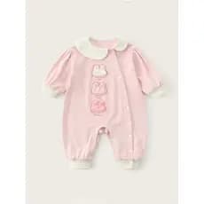 Pequeno mensal estilo ocidental primavera roupas macacão estilo fino exterior usar bonito roupas de bebê menina macacão