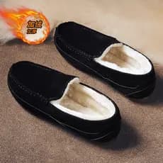 Sapatos de algodão mocassins masculinos inverno novo estilo velo-velo quente preguiçoso ervilhas sapatos condução sapato