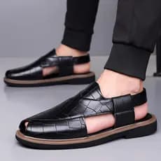 Tamanho grande 48 Baotou sandálias masculinas verão novo estilo sola macia antiderrapante sapatos de praia casuais oco r
