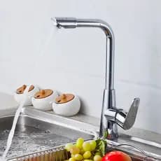 Torneira de cozinha para pia de vegetais, torneira para bancada, lavatório, todo em cobre, água quente e fria