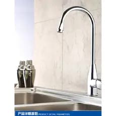Torneira de água quente e fria para cozinha, rotação de 360 graus, lavatório de aço inoxidável escovado, toda a torneira