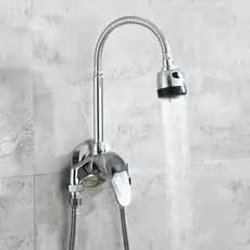 Válvula de água de mistura montada na superfície, torneira de água quente e fria, tubo exposto de cobre puro, tesouro de