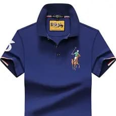 Polo camiseta de manga curta masculina estilo Hong Kong Street Wear All-Match solto High-End gelo lapela camiseta