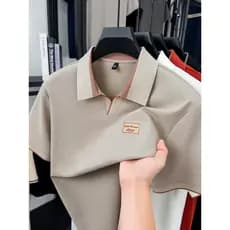 Camisa POLO de manga curta masculina 2026 novo estilo verão negócios Casual lapela topo masculino meia manga High-End me