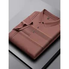 Camisa Polo masculina de manga curta lapela 2026 novo estilo bolso Real High-End masculino de meia-idade idosos Da