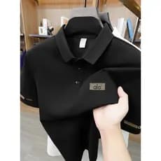 Camisa polo masculina de manga curta verão 2026 novo estilo moda lapela camiseta masculina High-End Casual All-Match mei