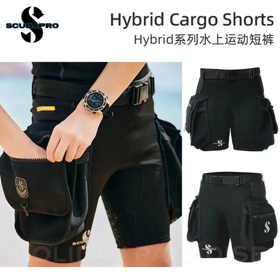 Calças de mergulho híbridas Scubapro masculinas com bolso lateral dividido, Shorts de mergulho, roupas molhadas, terno d