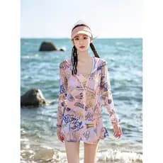 Maiô feminino Plus Size dividido terno de três peças 2025 novo estilo maiô feminino adulto primavera quente High-End sur