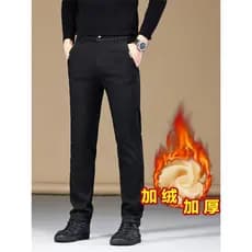 Calças masculinas outono inverno esportes calças casuais masculinas em linha reta solta calças masculinas forro de lã en