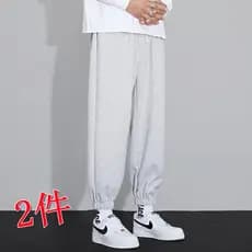 Calças de cor sólida masculinas outono novo estilo primavera outono macacão calças casuais soltas All-Match pé-tie outon