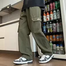 Macacão elástico masculino 2026 primavera novo estilo street Wear All-Match calças casuais de perna larga High street Mu