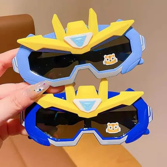 Novo estilo crianças polarizadas óculos de sol menino dos desenhos animados forma côncava menino bebê protetor solar Sil