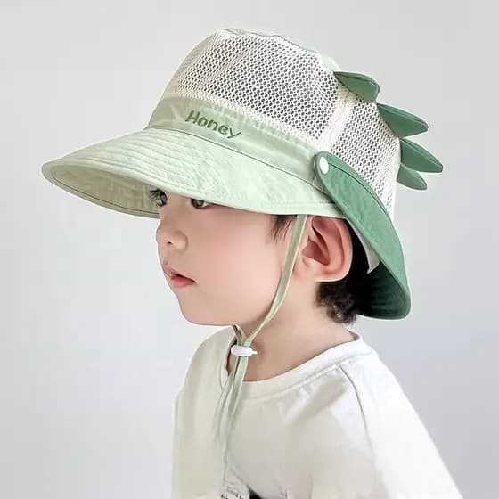 Chapéu de sol para bebês, chapéu balde de verão para meninos e meninas, aba grande, xale destacável, respirável, secagem