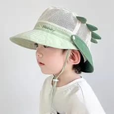 Chapéu de sol para bebês, chapéu balde de verão para meninos e meninas, aba grande, xale destacável, respirável, secagem