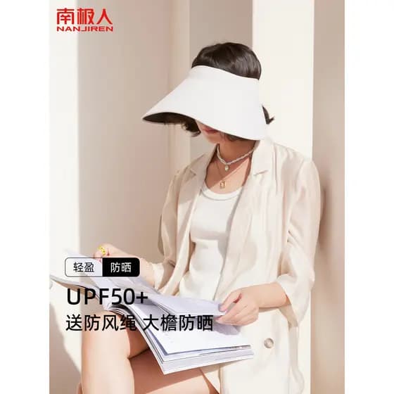 Antártico sem costura oco chapéu superior feminino verão ao ar livre Anti-ultravioleta rosto pequena aba de grandes dime