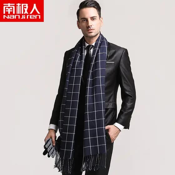 Cachecol quente antártico masculino inverno longo estilo britânico babador liso à prova de frio xale All-Match enviar am