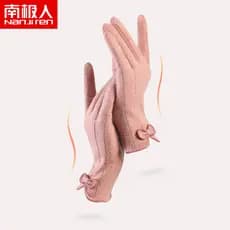 Luvas antárticas femininas inverno velo-velo luvas de lã quente estilo fino outono condução ciclismo luvas de tela sensí