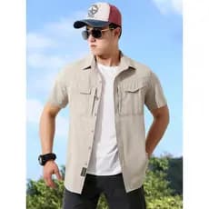 Esportes ao ar livre caminhadas resistente ao desgaste camisa de secagem rápida masculina de manga curta Consul camisa t