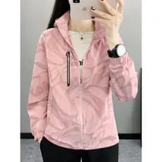 Ao ar livre Street Wear jaqueta com capuz de camada única feminina à prova de vento quente jaqueta curta Casual blusão c