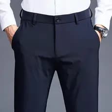 Calças casuais masculinas de meia-idade calças masculinas pai usar novo estilo de seda gelo calças legais camisa polo co