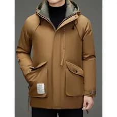 2025 inverno novo estilo à prova de vento jaqueta masculina de comprimento médio Casual pai de meia-idade usar roupas su