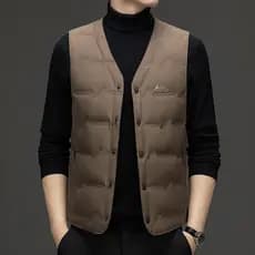 Colete masculino de meia-idade, jaqueta externa, justo, leve, colete pai, outono inverno, Top de fundo