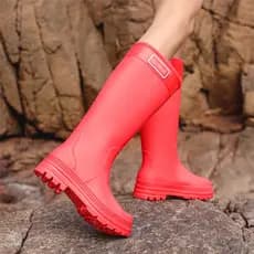 Botas de chuva militares Deng sapatos femininos verão 2026 novas botas de chuva vermelhas britânicas acampamento ao ar l
