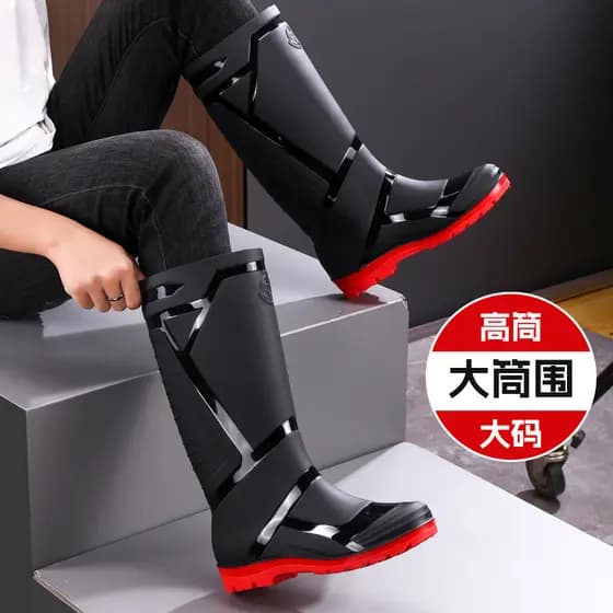Botas de chuva militares de cano alto masculinas para pesca ao ar livre à prova d'água botas de água antiderrapantes man