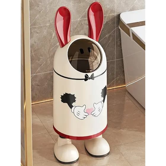 Criativo lata de lixo orelhas de coelho bonito dos desenhos animados casa grande capacidade de alto valor sala estar qua