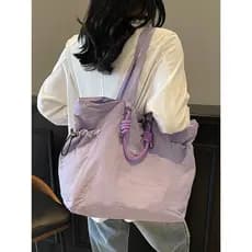 Roxo grande capacidade bolsa de ombro senhoras trabalhadores de escritório Casual sacola Outing lona sacola estudante un